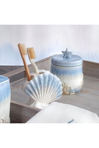 Avanti Linens Soyut Coastal Collection Diş Fırçası Tutucu, Çok Renkli 000 Açık Krem