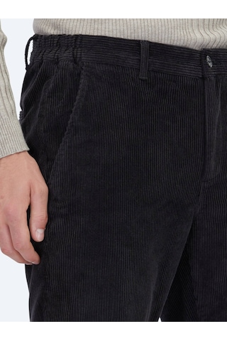 Kip Koyu Gri Fitilli Dokuma Jogging Fit Kadife Casual Pamuk Karışımlı Pantolon Koyu Gri