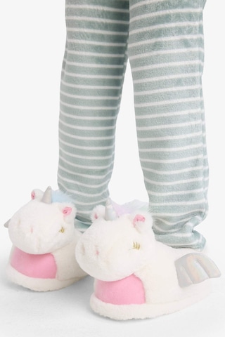 Defacto Kız Çocuk Unicorn Temalı Düz Taban Terlik F1943a825wnwt34 Beyaz-wt34