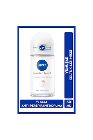 Kadın Roll-on Deodorant Powder Touch 50ml, 72 Saat Anti-perspirant Koruma, Yumuşak Koltuk Altı Hissi