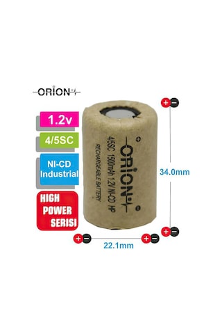 Orion 1.2v Ni-cd 4/5sc 1500mah Şarj Edilebilir Pil - Hp