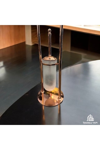 İsaoğlu Yapı Bakır Tuvalet Kağıtlığı Ve Klozet Fırçası Seti Komple Pirinç Materyal Bronz Set Bakır