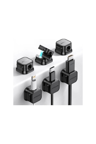 Joyroom Zs368 Premium Magnetik Kablo Düzenleyici Organizer 6 Adet Siyah