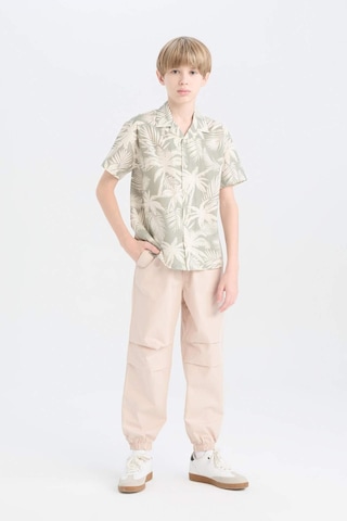 DeFacto Erkek Çocuk Oversize Geniş Kalıp Polo Yaka Palmiye Desenli Kısa Kollu Gömlek D7780A825SMGN497
