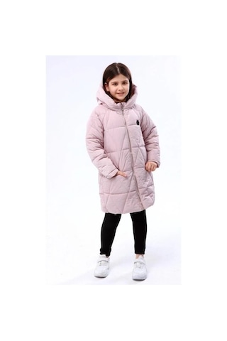 Benitto Kız Çocuk İçi Peluş Gizli Cep Detaylı Fermuarlı Mont-14763 Lila