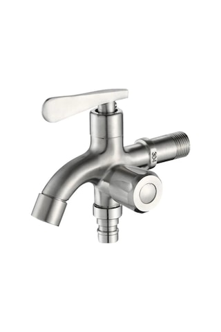 304 Paslanmaz Çelik Musluk Çamaşır Makinesi Musluk Çift Amaçlı Çamaşır Paspas Havuzu Musluk Çift Sap Tek Soğuk Su Musluk İplik G1/2 ' Paslanmaz Çelik