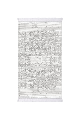 Dekoreko Ipek Halı Dijital Saçaklı 1824 Desen 1 gri