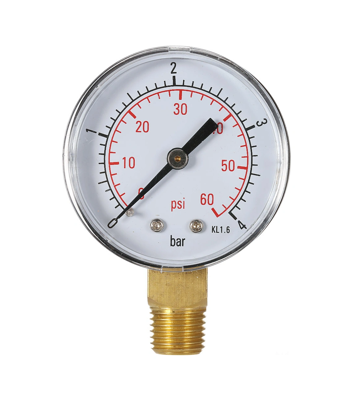 Yunboo 50mm 1/4" Hidrolik Basınç Ölçer - 0-60psi/0-4bar Çift Ölçekli İ指针lü Metal Manometre