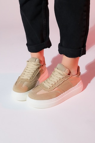 Luvishoes Jose Bej Denim Kadın Spor Sneaker Bej