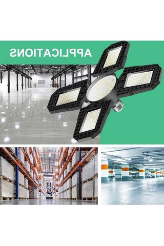 Novahub 100w E27 Katlanabilir Endüstriyel Garaj Lambası, 6000k Soğuk Beyaz, Su Geçirmez, Pratik, Dayanıklı, Mutfak/ticari/karavan