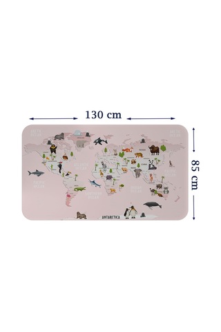 Eğitici Dünya Haritası Dünya Atlası Çocuk Ve Bebek Odası Duvar Sticker-85x130-3795 Çok Renkli