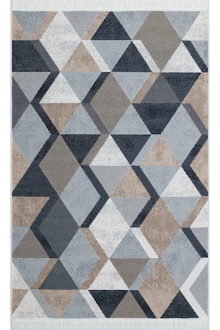 Eko Halı Arya Ar 10 Beıge Black Yıkanabilir Çift Taraflı Modern Desenli Dokuma Kilim