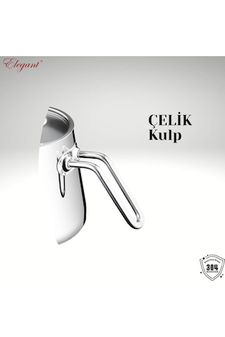 Piramit Orta Boy Çelik Kulplu Çaydanlık Takımı Çelik