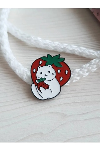 Proshik Emaye Detaylı Broş Kedi Rozeti 293456362 Siyah