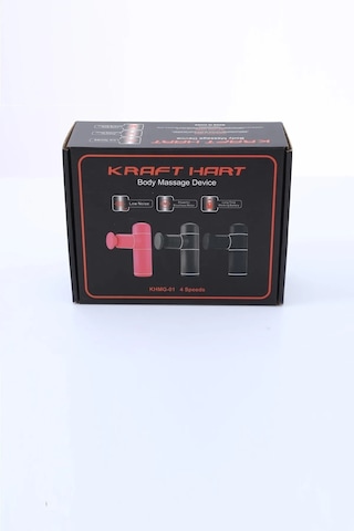 Siyah 4 Başlıklı Şarjlı  Kraft Hart Mini Masaj Aleti Tabancası Çok Renkli