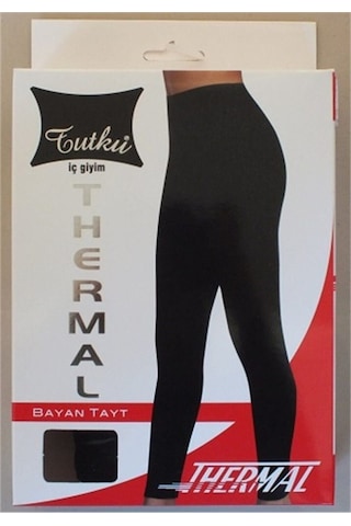 Kadın Siyah Termal Tayt Siyah
