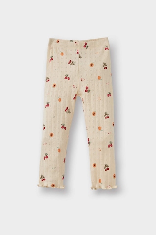 Defacto Kız Bebek Pijama Takımı Meyve Desenli Uzun Kollu Fitilli Kaşkorse Üst Uzun Alt G1524a525wnbg744 Bej