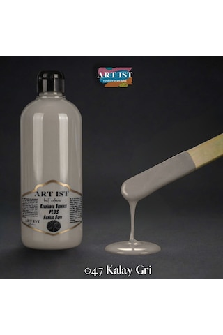 Kendinden Vernikli Plus Vernikli Akrilik Boyalar - 047 Kalay Gri Ahşap, Taş Tozu, Hobi, Dıy