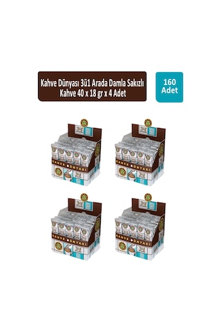 Kahve Dünyası 3ü1 Arada Damla Sakızlı Kahve 4'lü 40 x 18 G