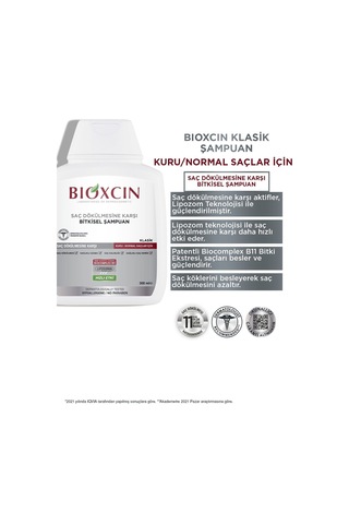 Bioxcin Kuru ve Normal Saçlar için Saç Dökülmesine Karşı Şampuan 300 ML
