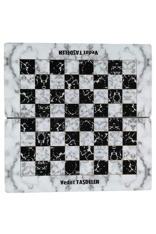 Kişiye Özel Isim Oymalı Ahşap Pullu Büyük Boy Tavla Takımı