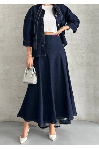 Zdnjeans Yeni Sezon Kot Etek-ceket Takım Lacivert