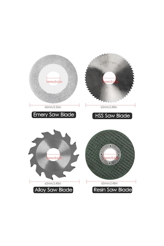 Xindoker 4 Parçalı Profesyonel Testere Seti - 63mm Alaşım, Hss, Reçine Ve Zımpara Diskleri İçerir