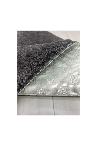 Sarar 3'lü Banyo Paspası Halısı Peluş Halı Klozet Takımı Antrasit 50x90-50x60-50x50