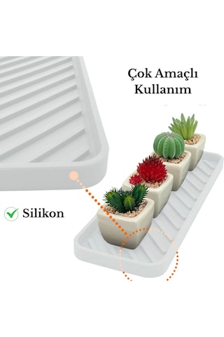 Tineke Silikon Yağdanlık Yağlık Standı Altlık ,çok Amaçlı Organizer Sunumluk ,sabunluk Altlığı 1 Adet Beyaz Beyaz