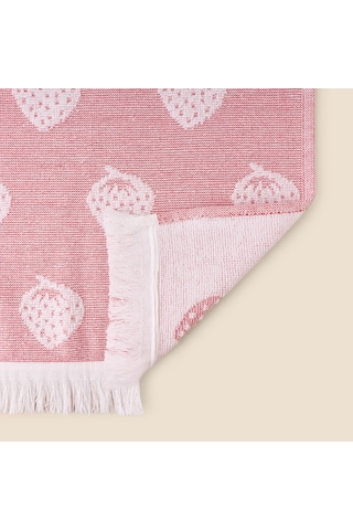 Soft Çilek Desenli El Havlusu - Kırmızı - 30x50 Cm Çok Renkli