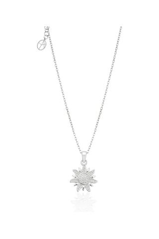 Oya Silver Minimal Taşsız Gümüş Güneş Kolye 1.7x1.1cm Oyot389