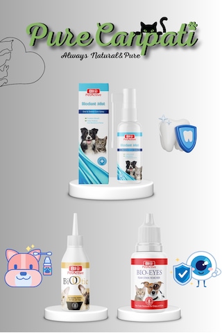 Purecanpati Kedi ve Köpek Bakım Seti Ağız Bakım Göz Bakım Kulak