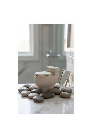 Klozet Görünümlü Dekoratif Tealight Mumluk - Esprili Banyo Süsü Ve Hediyelik Obje