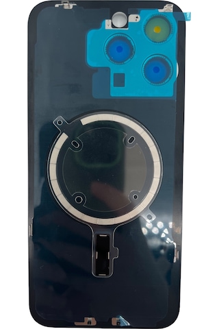 Teknonet Apple Uyumlu iPhone 15 Pro Kamera Camlı Batarya Kapağı + Magsafe Flex - Beyaz Beyaz