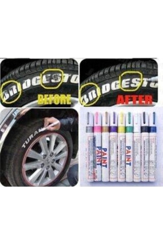 Beyaz Paint Marker Silinmez Yazı Lastik Metal Kalemi