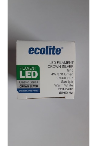 Ecolite Crow Sılver 4W E27 Aynalı Led Top Ampul