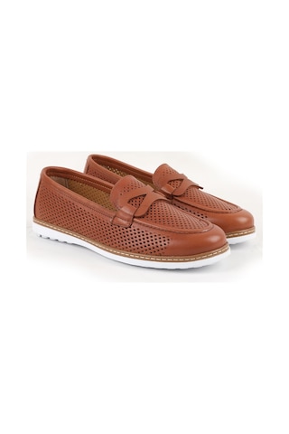Libero L10.2231 Kadın Loafer Lazer Kesim Slip-on Ortopedik Poli Taban Comfort Anne Ayakkabısı Taba