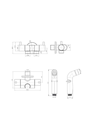 Fause Spiralli Taharetmatik Taharet El Duşu Askılı Çiftli Ara Musluk Set101-2 Krom