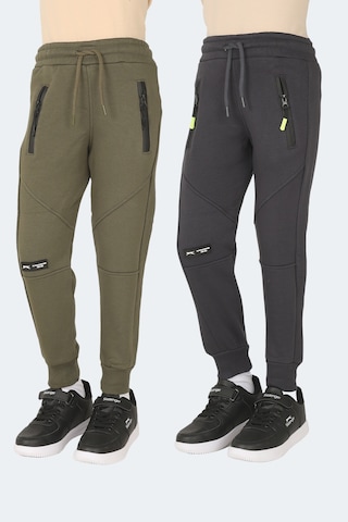 Slazenger Lamya 2 Li Set Unisex Çocuk Haki - Koyu Gri Eşofman Altı Haki - Koyu Gri