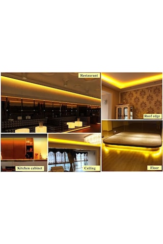 4040 Yeni Nesil Şerit Led 5 Metre + 12v 5 Amper 60 Watt Led Trafo Amber