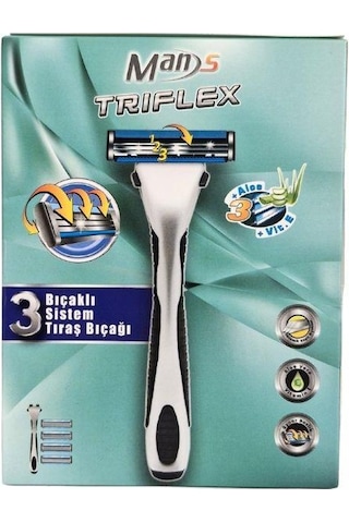Man's Triflex 3 Bıçaklı Sistem Tıraş Bıçağı + Yedek Başlık 4'lü
