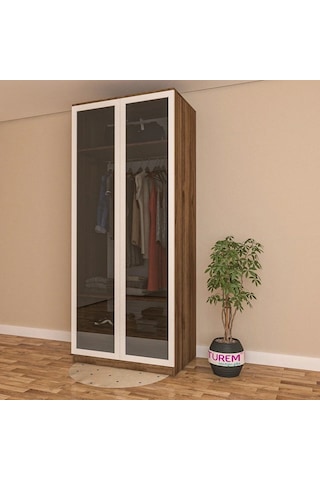 Elmas 2 Kapılı Reflekte Gardırop Mdf Sis Gri