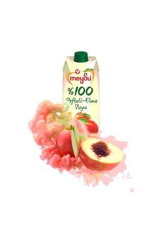 Meysu %100 Şeftali Elma Suyu 1 Lt X 6 Adet