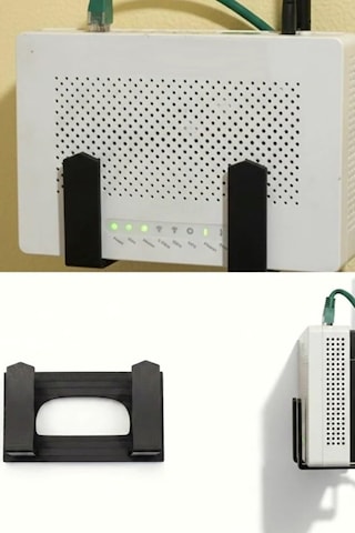 Kendinden Yapışkanlı Duvara Asılabilir Modem Adsl Wifi Router Saklama Duvara Montaj Kutusu Organizer Raf Siyah Çok Renkli