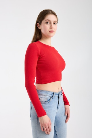 Modazeyosh Kadın Dalgıç Fit Bluz Kırmızı