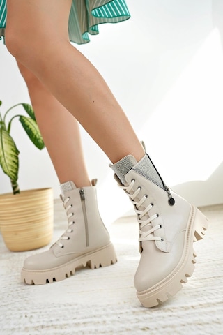 Nesil Shoes İfs 308 Ten Taşlı Kadın Bot-ten Ten