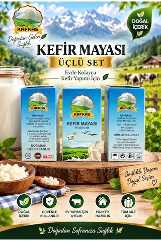 Kefir Mayası Kafkas Doğal Canlı Tane Maya Probiyotik 3 Adet