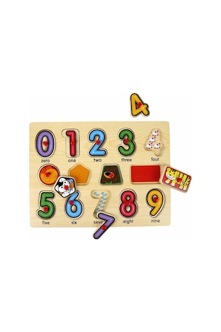 130444 Ahşap Raptiyeli Puzzle Saat