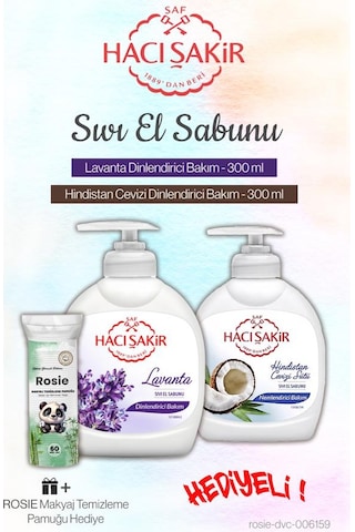 Hacı Şakir Lavanta Ve Hindistan Cevizi 300 Ml Sıvı Sabun Ve Rosie Pamuk