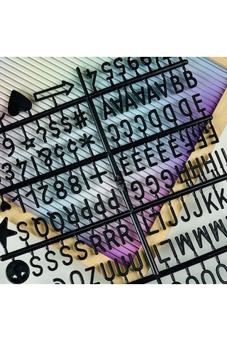 Siyah Harf Seti, 121 Harf Karakterli Yazı Panosu İçin